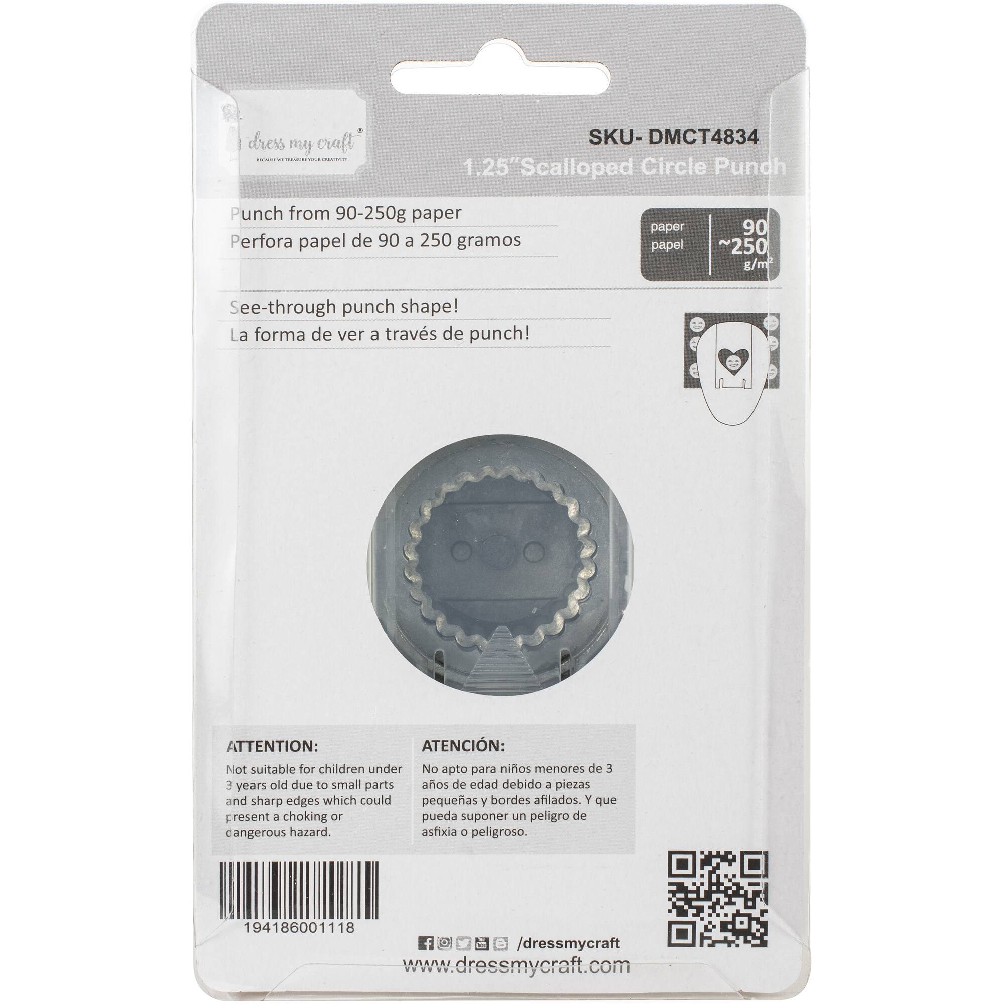 Dress My Craft® 1.25" Scalloped Circle Punch